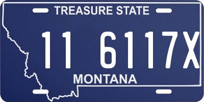 MT license plate 116117X