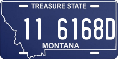 MT license plate 116168D