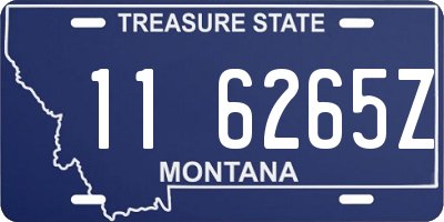 MT license plate 116265Z