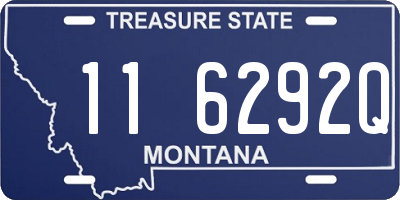 MT license plate 116292Q