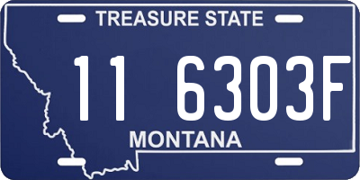 MT license plate 116303F