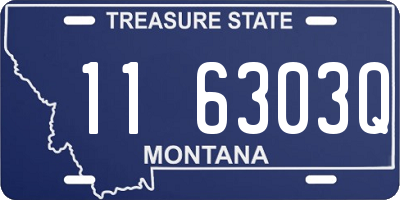 MT license plate 116303Q