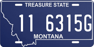 MT license plate 116315G