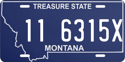 MT license plate 116315X