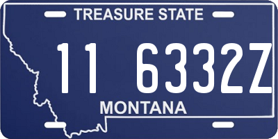 MT license plate 116332Z