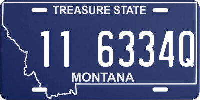 MT license plate 116334Q