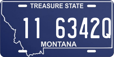 MT license plate 116342Q