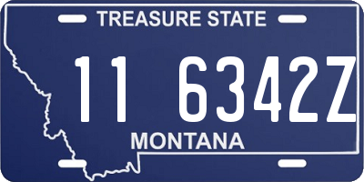 MT license plate 116342Z