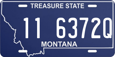 MT license plate 116372Q