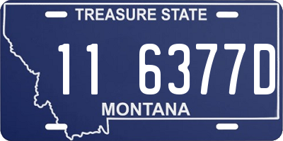 MT license plate 116377D