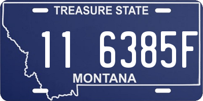 MT license plate 116385F