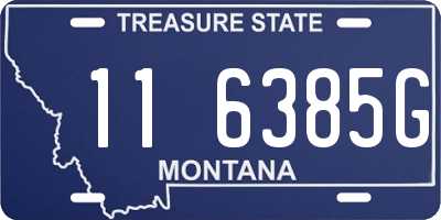 MT license plate 116385G
