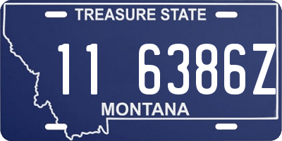 MT license plate 116386Z