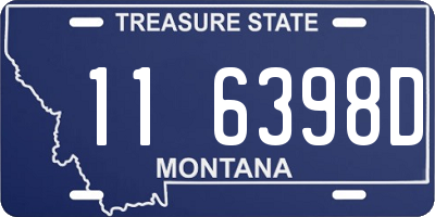 MT license plate 116398D
