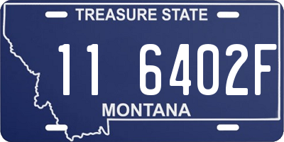 MT license plate 116402F