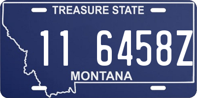 MT license plate 116458Z