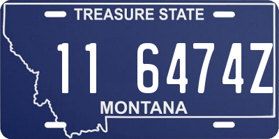 MT license plate 116474Z