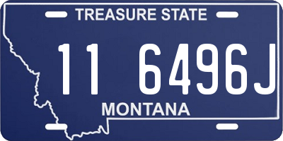 MT license plate 116496J