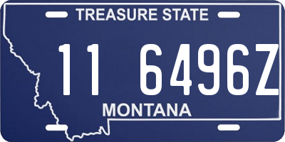 MT license plate 116496Z