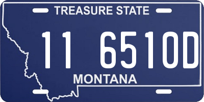 MT license plate 116510D