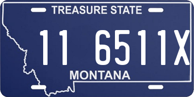 MT license plate 116511X