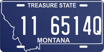 MT license plate 116514Q
