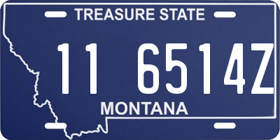 MT license plate 116514Z