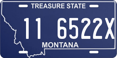 MT license plate 116522X