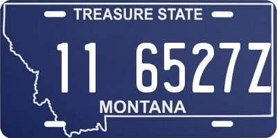 MT license plate 116527Z