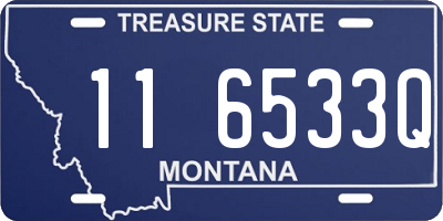 MT license plate 116533Q