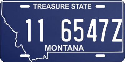 MT license plate 116547Z