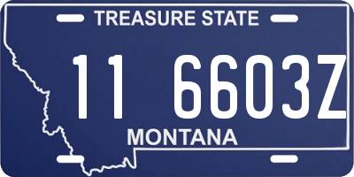 MT license plate 116603Z