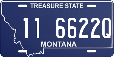 MT license plate 116622Q