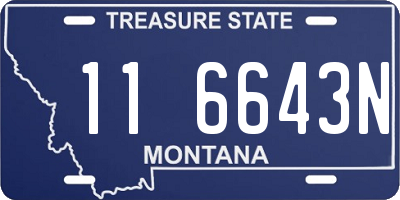 MT license plate 116643N