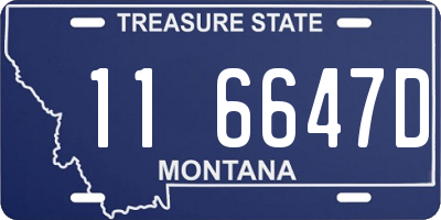 MT license plate 116647D