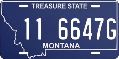 MT license plate 116647G