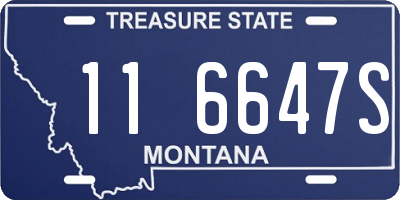 MT license plate 116647S