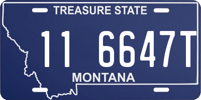 MT license plate 116647T