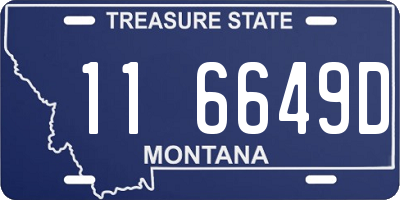 MT license plate 116649D