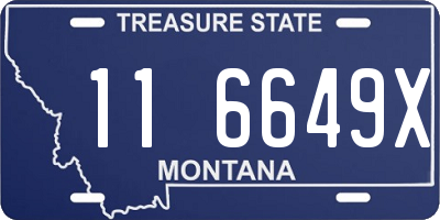 MT license plate 116649X