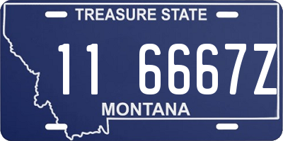 MT license plate 116667Z