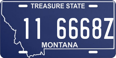 MT license plate 116668Z