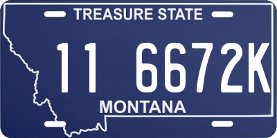 MT license plate 116672K