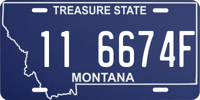 MT license plate 116674F