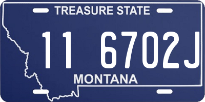 MT license plate 116702J