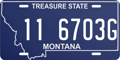 MT license plate 116703G