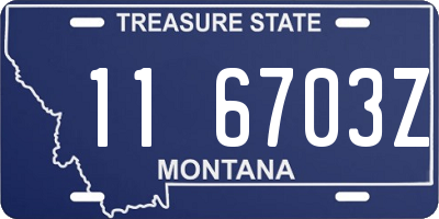 MT license plate 116703Z
