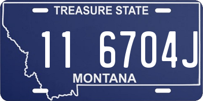 MT license plate 116704J