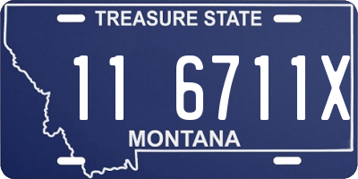 MT license plate 116711X