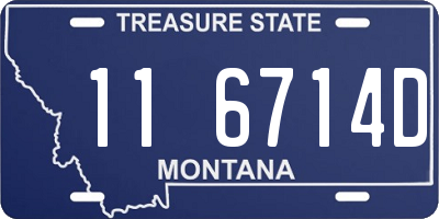 MT license plate 116714D
